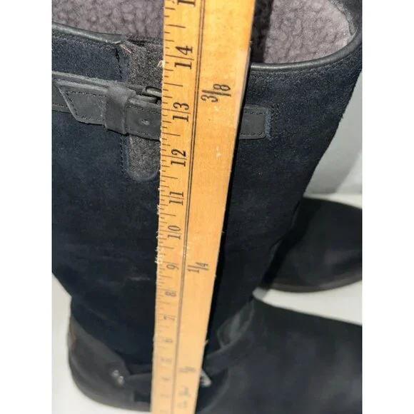 Ugg Womens Waterproof Black Leather Calf-High Boots With Buckles & Zippers Size - Picture 9 of 10